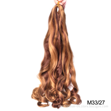Wholesale Spiral Curl  Hair Wavy  Braiding Hair Extension 24inch 75g/150g Synthetic Loose Wave Crochet Hair Bundle Hairstyles